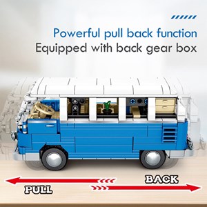 لگو تکنیک اتوبوس کلاسیک مدل Sembo City Classic Pull Back Bus Technical Car-اسباب بازی
